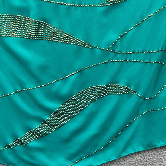 Worthington Womens Top‎ Medium Green Sleeveless Embellished Pullover Shirt - Picture 3 of 7
